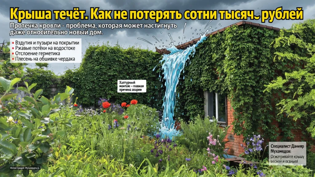 Крыша течёт. Как не потерять сотни тысяч рублей